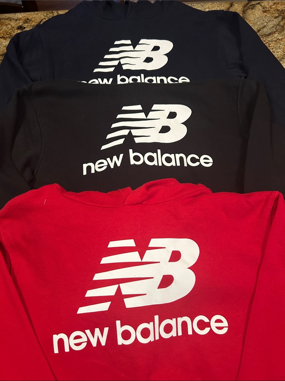 New Balance Kids' Logo Hoodie - Red, Black, Navy